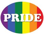 PRIDE FLAG OVAL STICKER