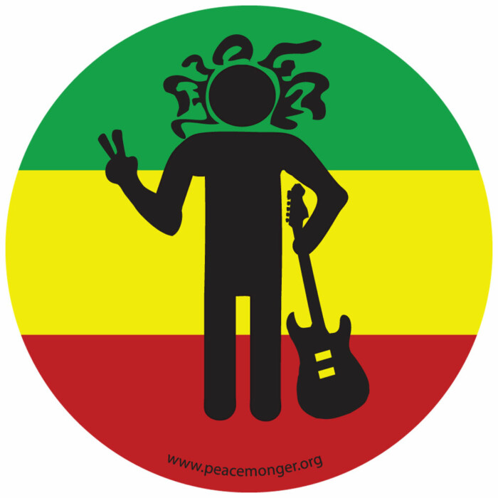 rasta man peace sticker