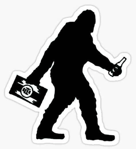 SASQUATCH BIGFOOT WITH BEER STICKER