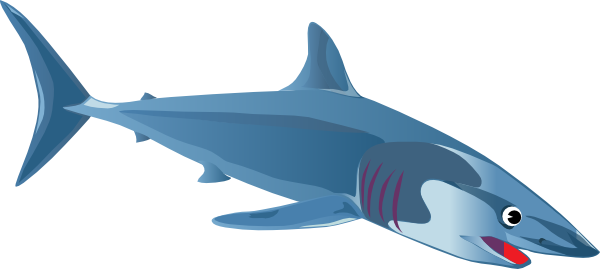 shark color fish sticker