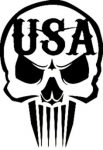 SKULL USA DIE political CUT DECAL