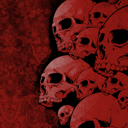 skulls pattern red sticker