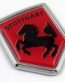 Stutgart Red Flag Crest 3D Adhesice Chrome Auto Emblem