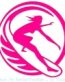 Surfer Female Circle Diecut Decal Pink