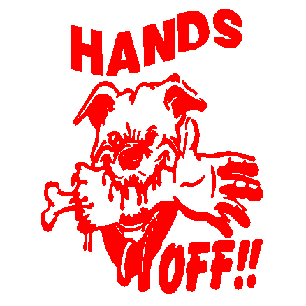 Hands Off vinyl decal