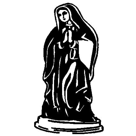 Mary statue vinyl decal
