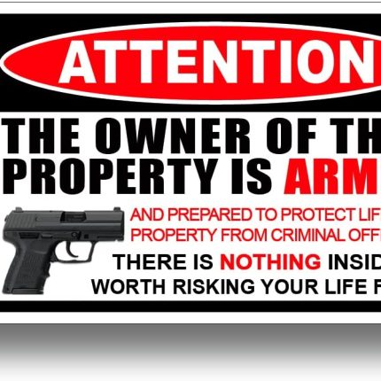 ATTENTION GUN OWNER STICKER 44