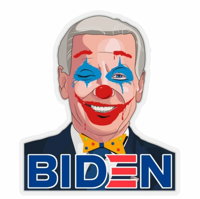 BIDEN SUCKS CLOWN STICKER