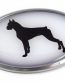 Boxer 3D Adhesive Oval Chrome Pet Emblem