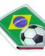 Brazil Soccer 3D Advesive Auto Emblem