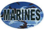 CAMO BLUE OVAL MARINES DECAL