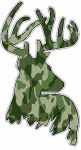 Deer Head Decal 44 - Camo Green