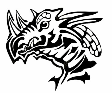 Dragon Die Cut  Animal Tribal Decals  08