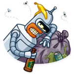 futurama tv show cartoon bender sticker 19