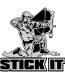 GRAY BLACK WHITE STICK IT sticker