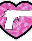 HAND GUN IN HEART FILLS camo pink
