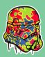 Multi Colored Stormtrooper Helmet Sticker