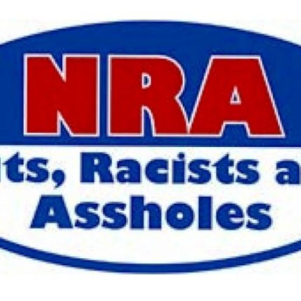 NRA OVAL NUTS RACISTS AND ASSHOLES STICKER