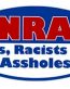 NRA OVAL NUTS RACISTS AND ASSHOLES STICKER
