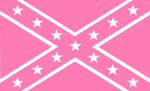 pink and white confederate rebel flag sticker