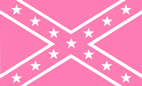 pink and white confederate rebel flag sticker