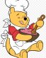 pooh cooking sticker