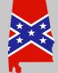 Rebel Flag Alabama shaped sticker