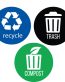 RECYCLE STICKER SET of 3