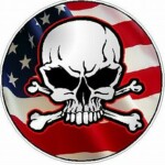 SKULL CIRCULAR FILLS Flag USA