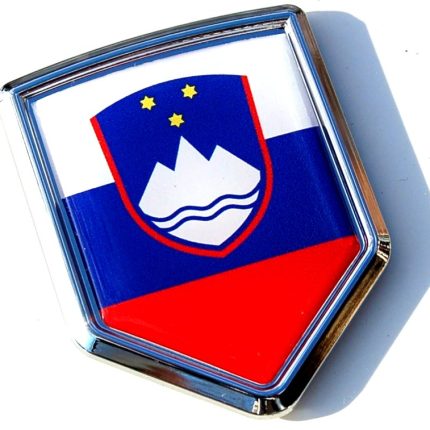 Slovenia Decal Slovenian Flag Crest Car Chrome Emblem Sticker Decal