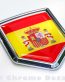 Spain Flag Crest Spanish Emblem Chrome Car Decal Sticker