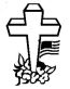 Cross with Flag and Flowers Decal