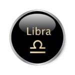 6 Small Round Zodiac Stickers Libra