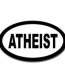 atheist oval B&W decal