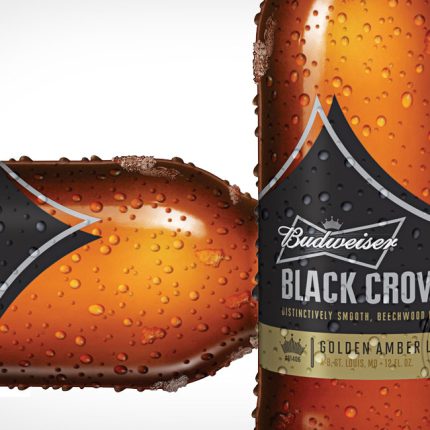 Budweiser Black Crown Bottles Rectangle Decal