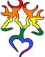 Deer Head Heart Sticker 2 PRIDE FLAG MandM