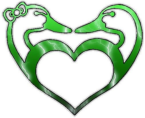 Duck Hunting LOVE Sticker 2 FILLS Lightning Green