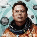 elon musk drawing spaceman sticker