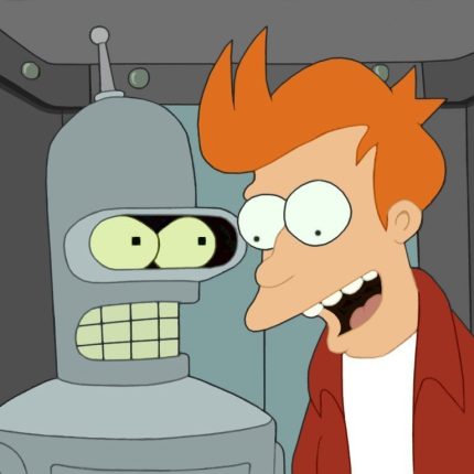 Fry and Bender Wallpaper Sticker