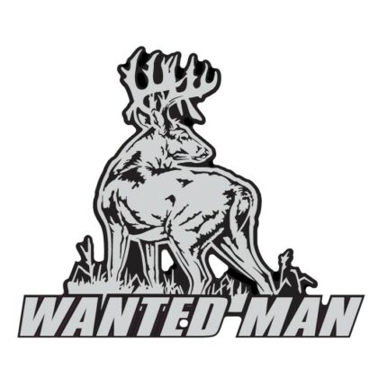 GRAY BLACK WHITE Wanted Man Whitetail Deer Decal