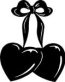 heart dangling from a bow sticker decal