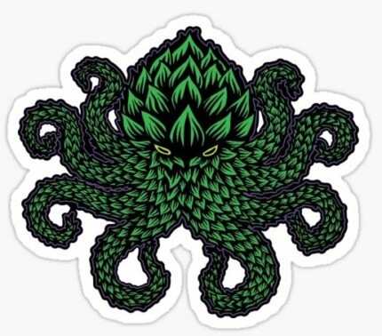 HOPTOPUS BEER STICKER