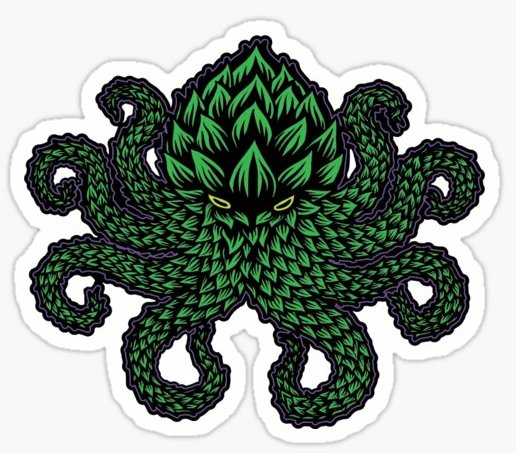 HOPTOPUS BEER STICKER