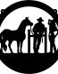 Horse and Two People Decal