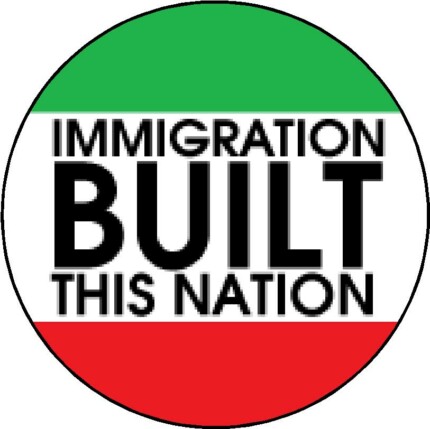 IMMIGRATION BUILT THIS NATION POLITICAL STICKER
