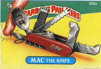 MAC The Knife Funny Decal Name Sticker