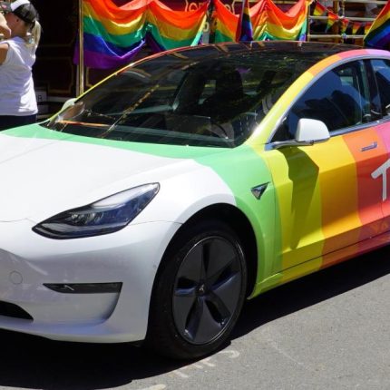 model 3 pride month at TESLA