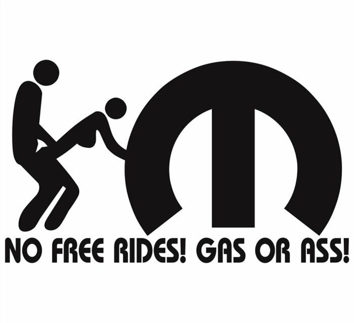 mopar no free rides decal