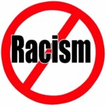 no racism circular sticker