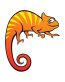 ORANGE LIZARD CARTOON STICKER